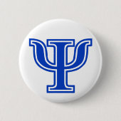 Blaue Monogramm-Initiale griechischer Button (Vorderseite)
