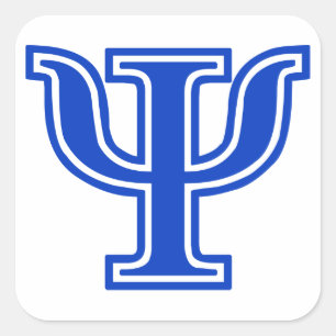 Blaue Monogramm-Initiale griechischer Quadratischer Aufkleber