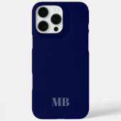Blaue Monogramm-Initialen Case-Mate iPhone Hülle (Rückseite)