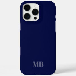 Blaue Monogramm-Initialen iPhone 16 Pro Max Hülle