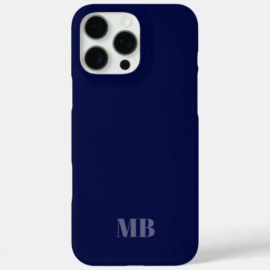 Blaue Monogramm-Initialen Case-Mate iPhone Hülle (Rückseite)