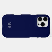 Blaue Monogramm-Initialen iPhone Hülle (Rückseite (Horizontal))
