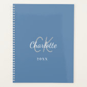 Blaue Monogramm-Initialen, Name 2026 Planer (Vorderseite)
