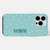 Blaue Monogramm-Tasche iPhone Hülle (Rückseite (Horizontal))