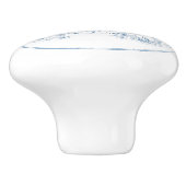 Blaue Monogramm-Vintage Keramikknauf (Seitenansicht)