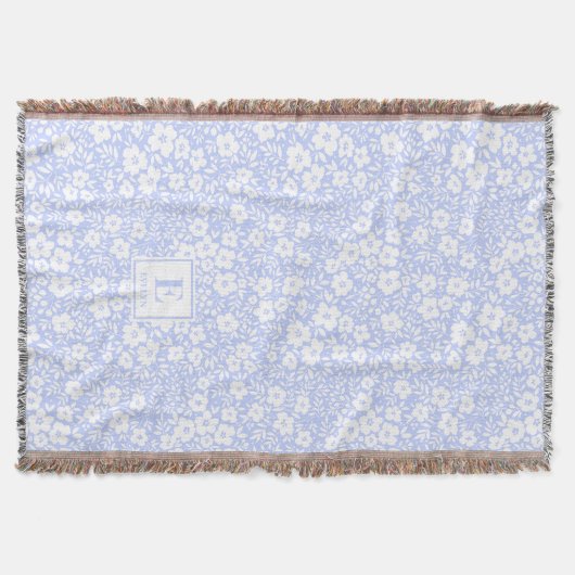 blaue monogrammierte Decke (Vorderseite)