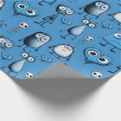 Blaue Monster Geschenkpapier (Ecke)