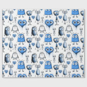 Blaue Monster Geschenkpapier (Flach)