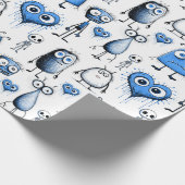 Blaue Monster Geschenkpapier (Ecke)