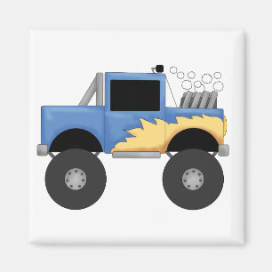 Blaue Monster-LKW-T-Shirts und Geschenke Magnet