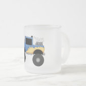 Blaue Monster-LKW-T-Shirts und Geschenke Mattglastasse (VorderseiteRechts)
