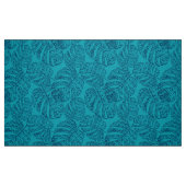 Blaue Monstera-Blätter. Stoff (Fat Quarter (45,7 x 55,9 cm))