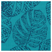 Blaue Monstera-Blätter. Stoff (Nahaufnahme)