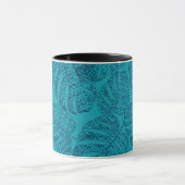 Blaue Monstera-Blätter. Tasse (Zentrum)