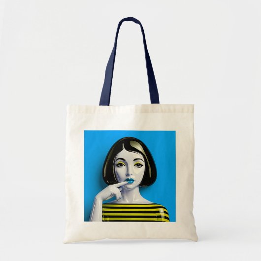 Blaue Mood-Maus Tragetasche (Vorne)