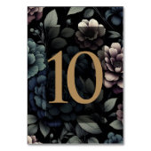 Blaue Moody-Blumenkarte 10 Tischnummer (Rückseite)
