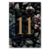 Blaue Moody-Blumenkarte 11 Tischnummer (Rückseite)
