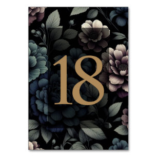 Blaue Moody-Blumenkarte 18 Tischnummer