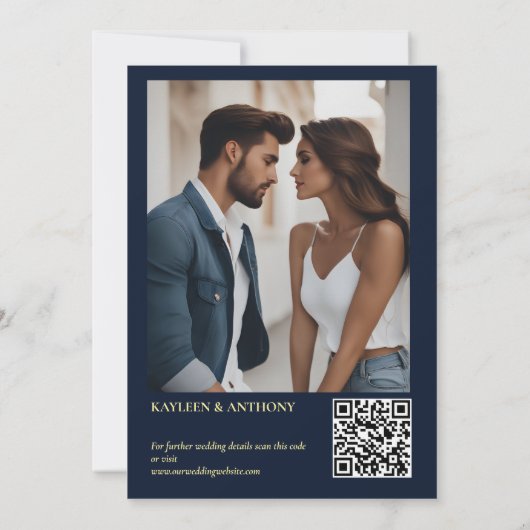 Blaue Moody-Vorlage für rustikale Sonnenblumen Save The Date (Rückseite)