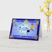 BLAUE MOON 3. Geburtstag Karte (Gelbe Blume)