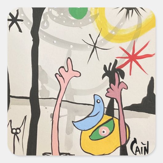 BLAUE MOON NIMMT EINEN MONAT AB QUADRATISCHER AUFKLEBER (Vorderseite)