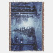 Blaue Moonlit Magische Wälder Winterlandschaft Decke (Vorderseite Vertikal)