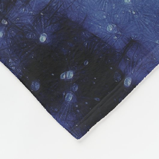 Blaue Moonlit Magische Wälder Winterlandschaft Fleecedecke (Ecke)