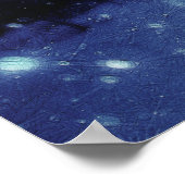 Blaue Moonlit Magische Wälder Winterlandschaft Poster (Ecke)