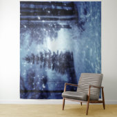 Blaue Moonlit Magische Wälder Winterlandschaft Wandteppich (Beispiel)