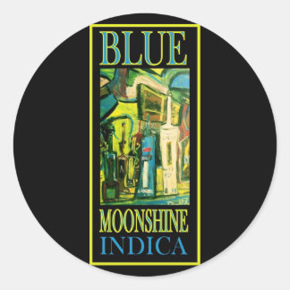 BLAUE MOONSHINE INDICA RUNDER AUFKLEBER