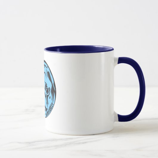 Blaue Mops-Tasse Tasse (Rechts)
