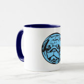 Blaue Mops-Tasse Tasse (Vorderseite Links)
