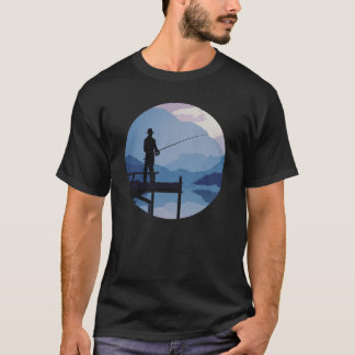 Blaue Morgen Dämmerung Angeln T-Shirt