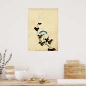 Blaue Morgenglorie Wein 1840 Poster (Küche)