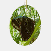 Blaue Morpho Butterfly Naturfotografie Keramikornament (Rechts)