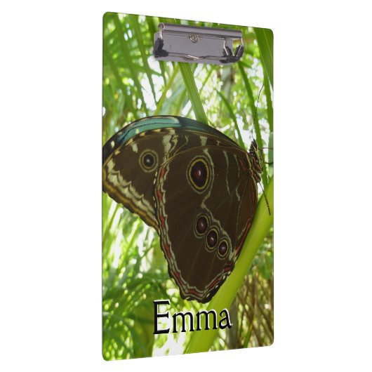 Blaue Morpho Butterfly Naturfotografie Klemmbrett (Rechts)