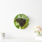 Blaue Morpho Butterfly Naturfotografie Runde Wanduhr (Zuhause)