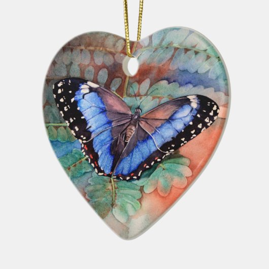 Blaue Morpho Keramik Ornament (Links)