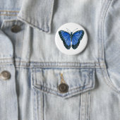 Blaue Morpho-Schmetterling-Aquarellmalerei Button (Beispiel)