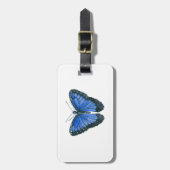 Blaue Morpho-Schmetterling-Aquarellmalerei Gepäckanhänger (Vorderseite vertikal)