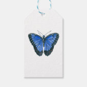 Blaue Morpho-Schmetterling-Aquarellmalerei Geschenkanhänger (Vorderseite)