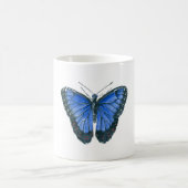 Blaue Morpho-Schmetterling-Aquarellmalerei Kaffeetasse (Mittel)