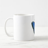 Blaue Morpho-Schmetterling-Aquarellmalerei Kaffeetasse (Links)
