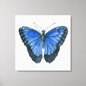 Blaue Morpho-Schmetterling-Aquarellmalerei Leinwanddruck (Vorderseite)