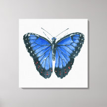Blaue Morpho-Schmetterling-Aquarellmalerei