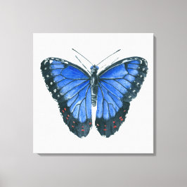 Blaue Morpho-Schmetterling-Aquarellmalerei Leinwanddruck