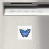 Blaue Morpho-Schmetterling-Aquarellmalerei Magnet (In Situ (Geschirrspüler))
