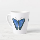 Blaue Morpho-Schmetterling-Aquarellmalerei Milchtasse (Linke Ecke)