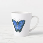 Blaue Morpho-Schmetterling-Aquarellmalerei Milchtasse (Rechts)