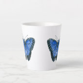 Blaue Morpho-Schmetterling-Aquarellmalerei Milchtasse (Vorderseite)